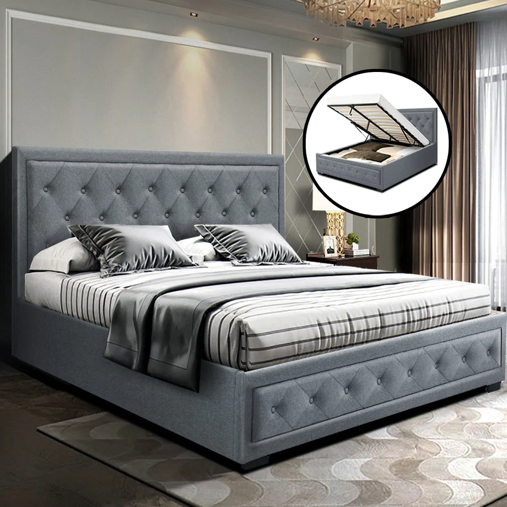 Amethyst Bed & Mattress Package - Grey Queen - Nurns