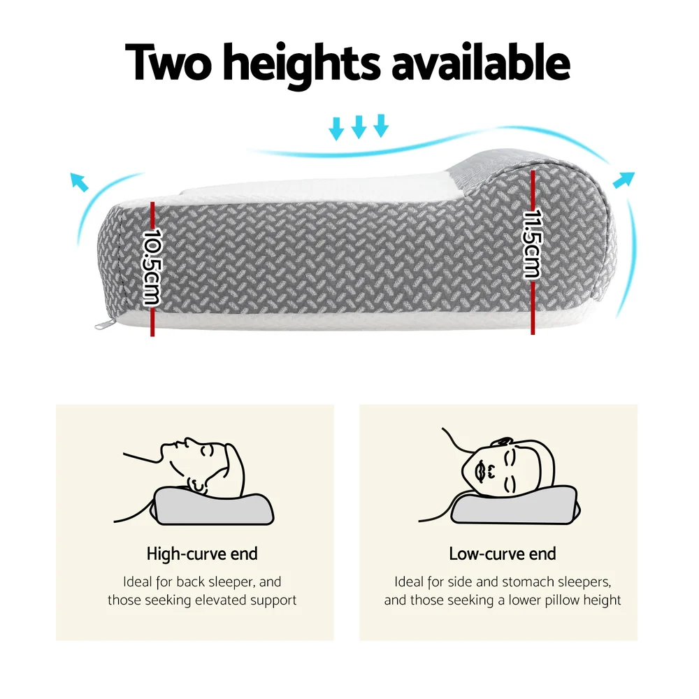 Contour Pillow Memory Foam - White - Nurns