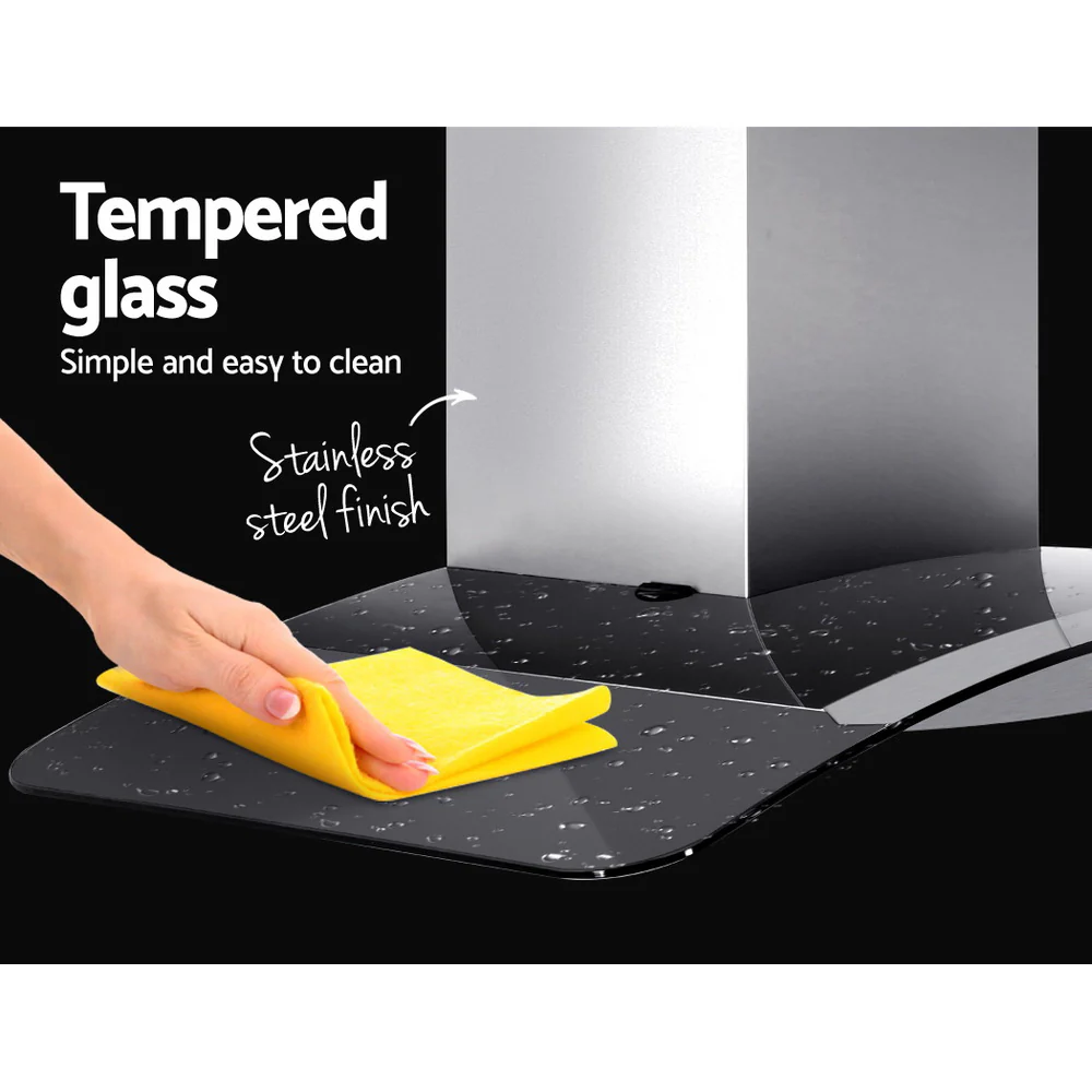 Devanti 900mm Range Hood 90cm Rangehood Glass Canopy - Nurns