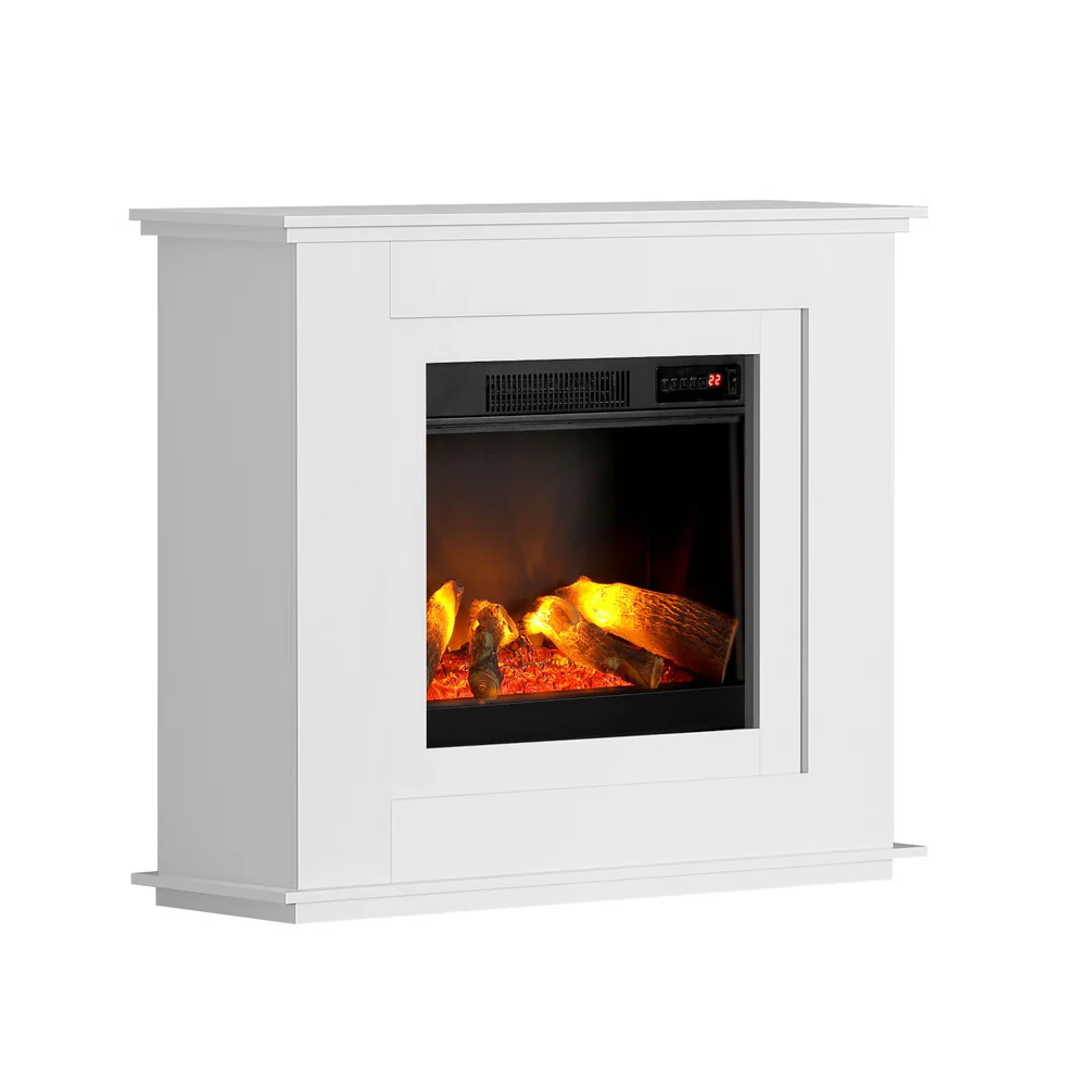 Electric Fireplace Fire Heater 2000W - White - Nurns