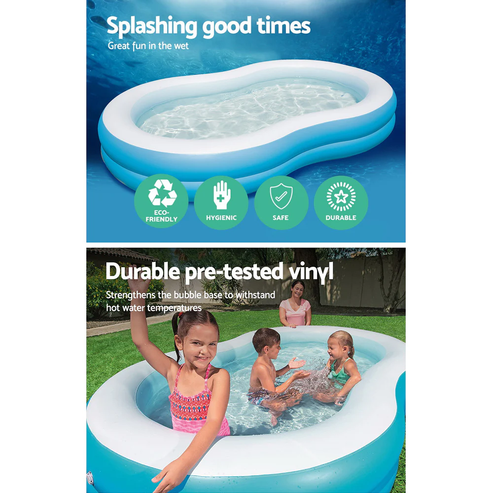 Bestway Kids Pool 262x157x46cm Inflatable Above Ground Swimming Pools 544L - Nurns
