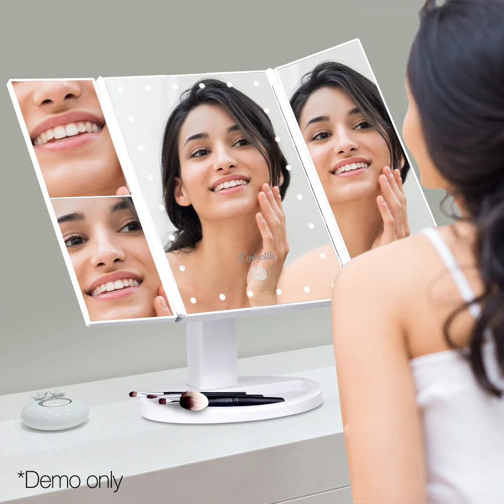 LED Tri-Fold Make Up Mirror - Nurns