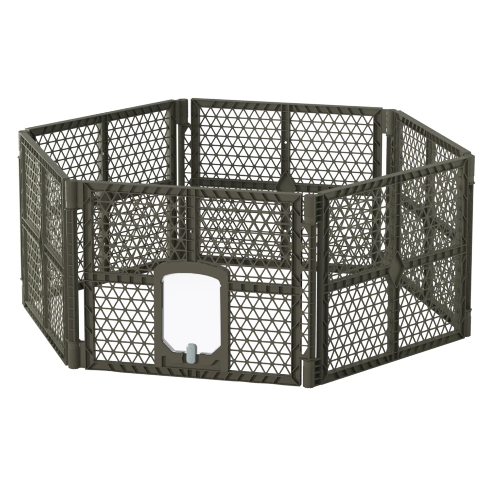 Pet Dog Playpen Enclosure 6 Panel Fence Puppy Cage Plastic Play Pen Fold - Nurns