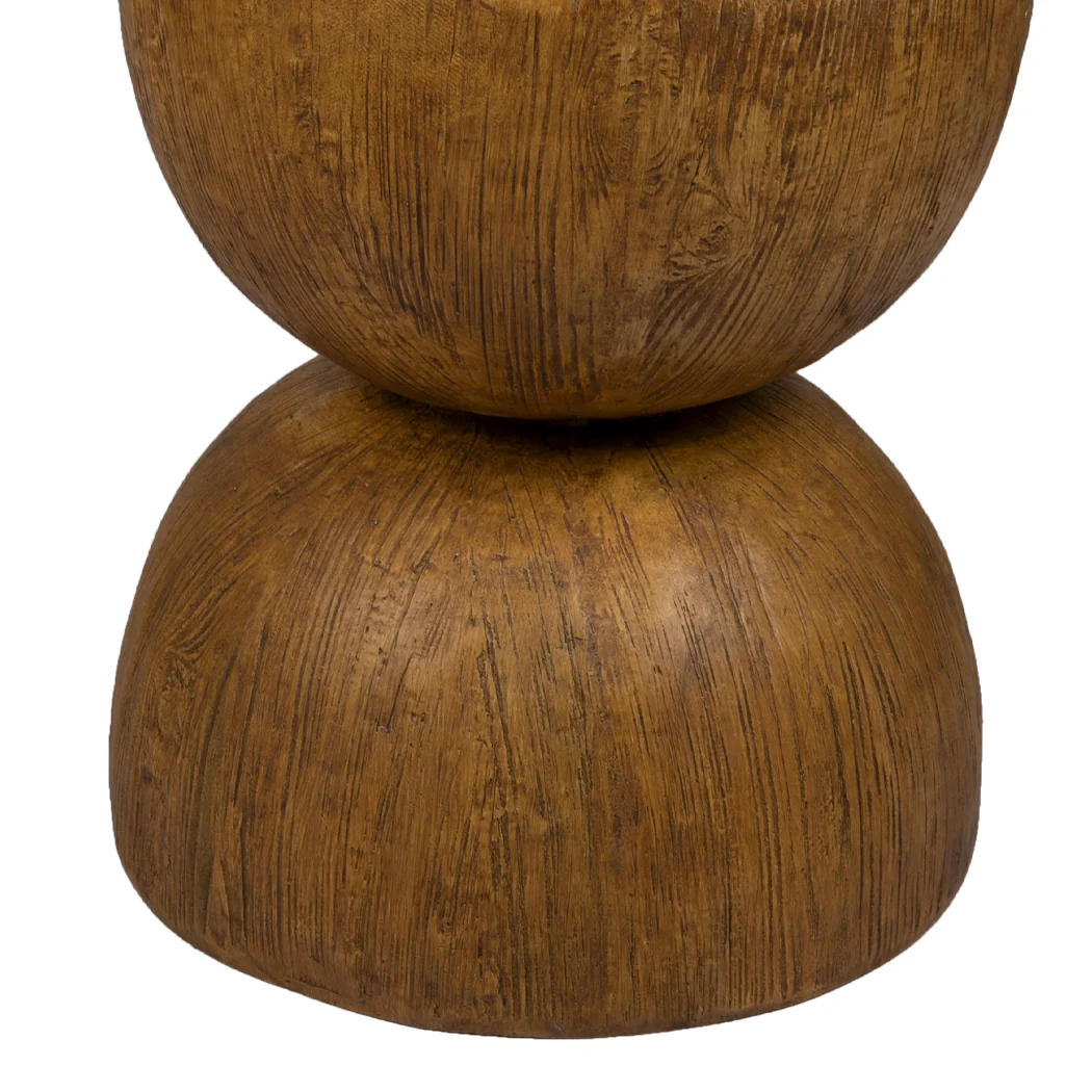 Iskander 40cm Side End Table Terrazzo Hourglass Magnesia Stool Stand Top - Oak - Nurns