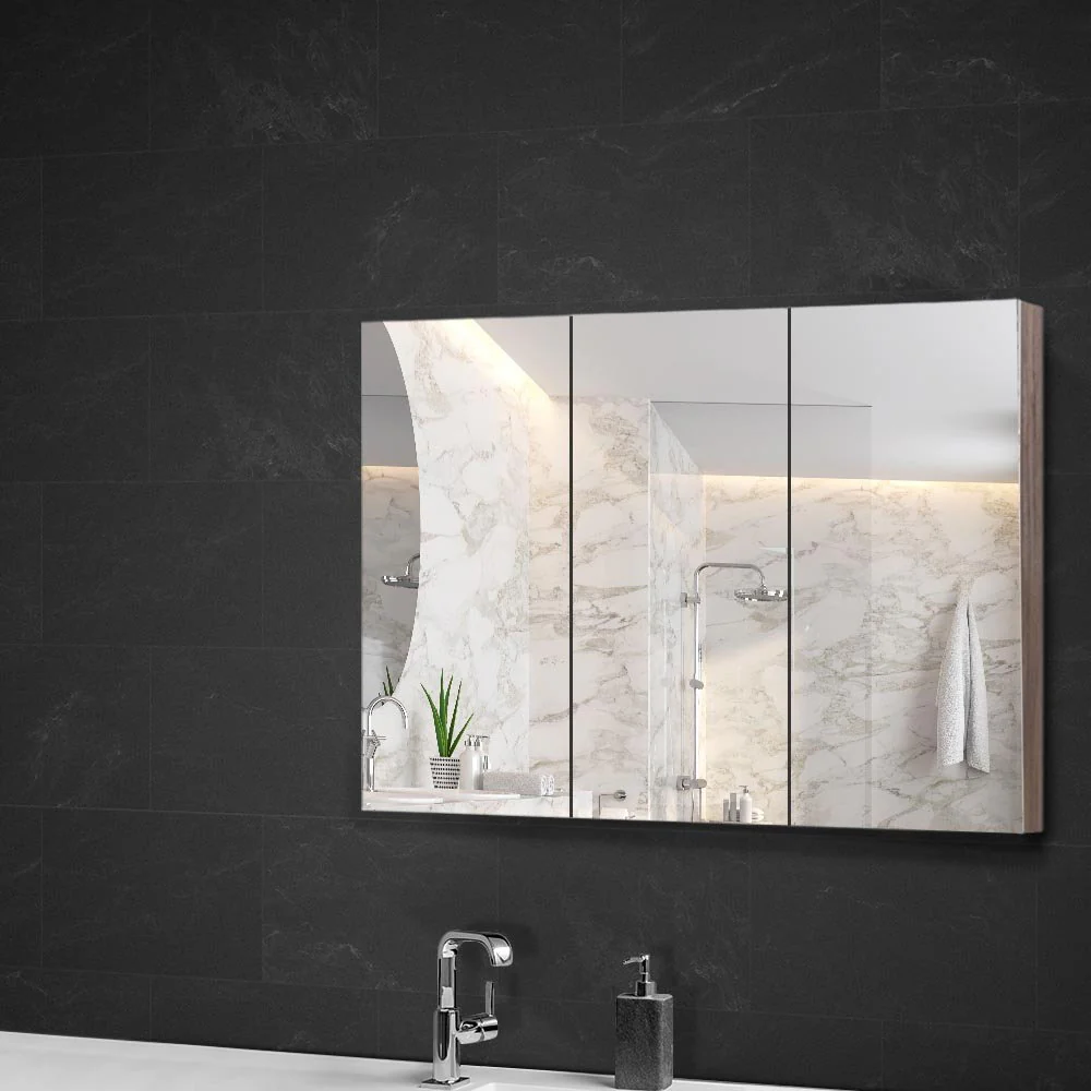 Bathroom Vanity Mirror with Storage Cabinet - Natural - Nurns