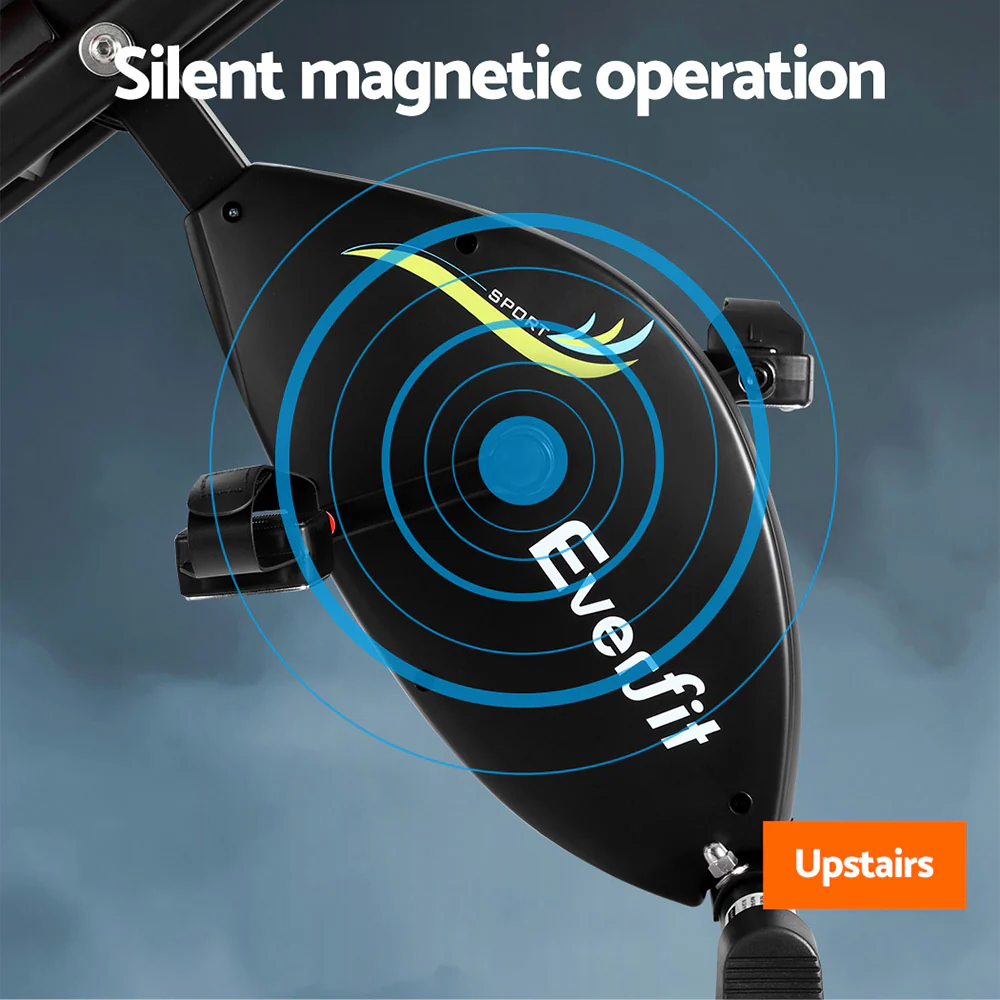 Everfit Folding Exercise Bike Magnetic X-Bike Indoor Cycling Resistance Rope - Nurns