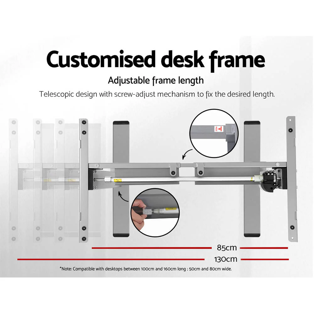 Artiss Standing Desk Motorised 140cm Black - Nurns