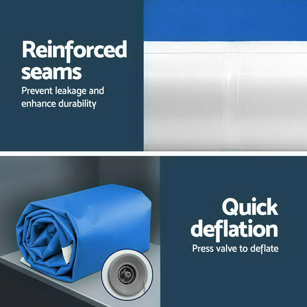 Everfit 5X1M Inflatable Air Track Mat 20CM Thick with Pump Tumbling Gymnastics Blue - Nurns