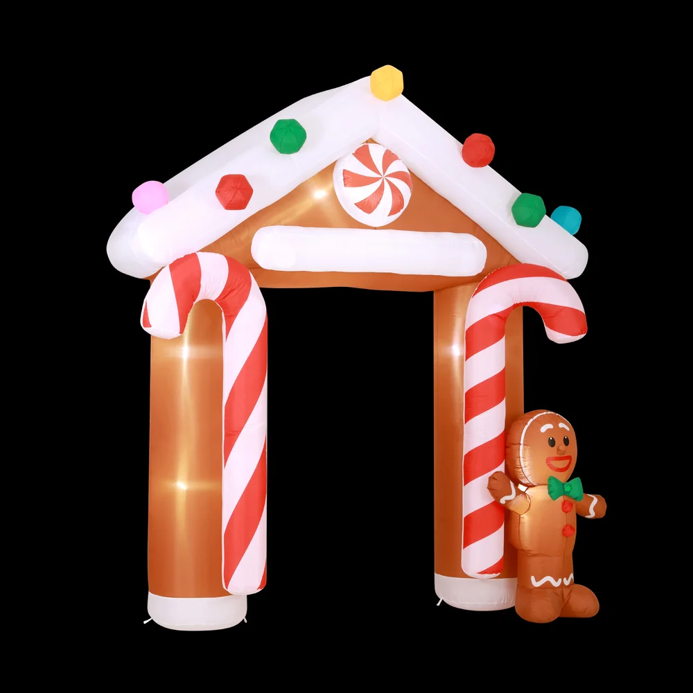 Archway Ginger Christmas Inflatable Illuminated Xmas Decorations - 2.8M - Nurns