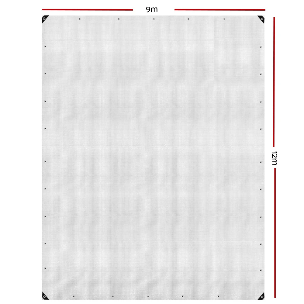 9x12m Tarp Camping Tarps Poly Tarpaulin Heavy Duty Cover 135gsm Clear - Nurns