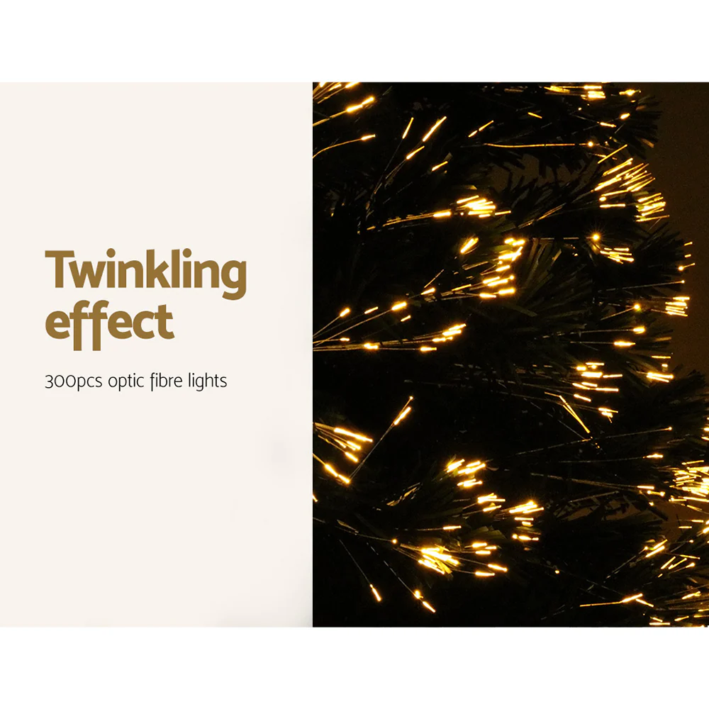 6ft 1.8m 300 Tips Christmas Tree Optic Fibre Xmas tree - Warm White - Nurns