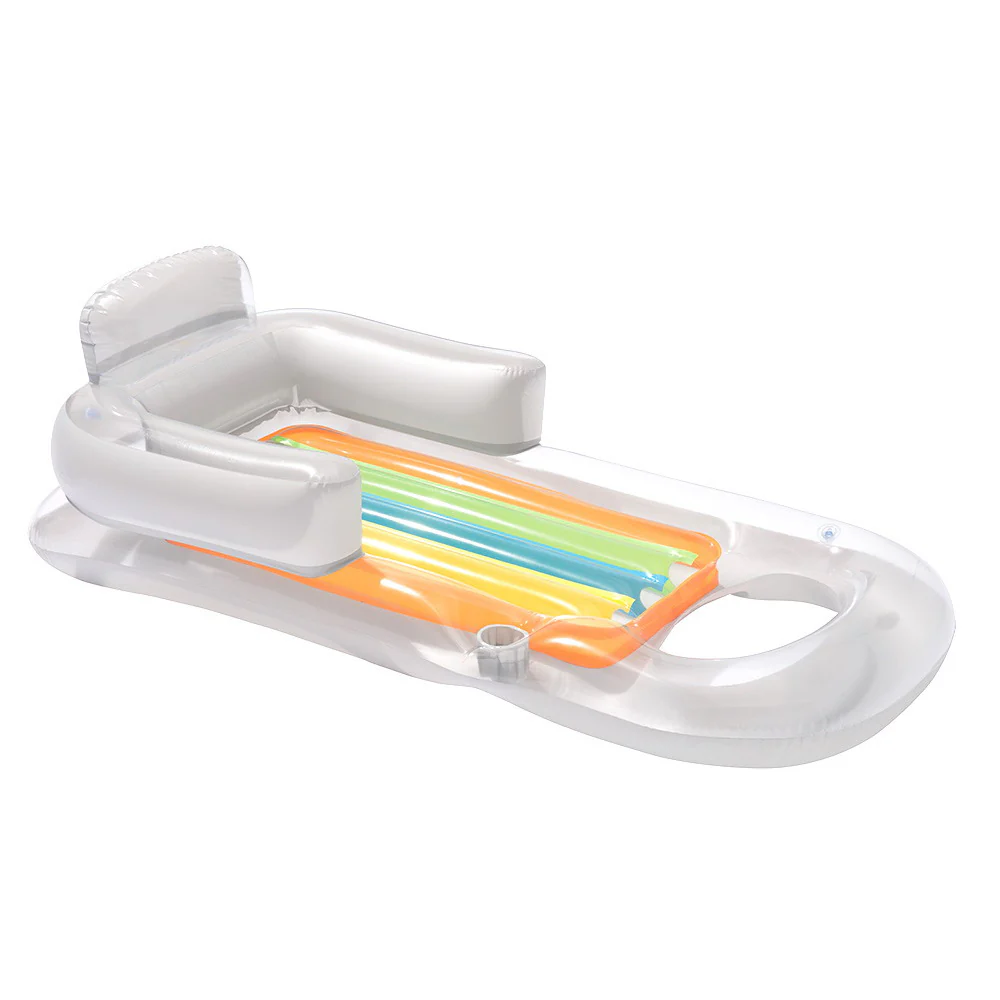 Factory Buys Pool Float Inflatable Lounge Seat Pillow Bed Cup Holder - Nurns