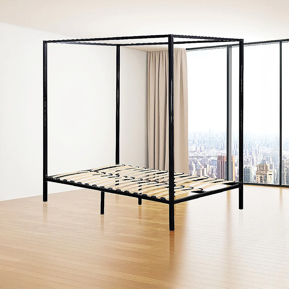 Lilian Four Poster Bed Frame - Black Queen - Nurns