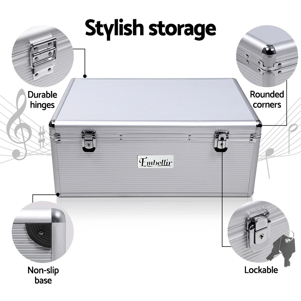 Embellir CD Case DVD Cases Storage Box 500 Discs Aluminium Case DVD Folders - Nurns