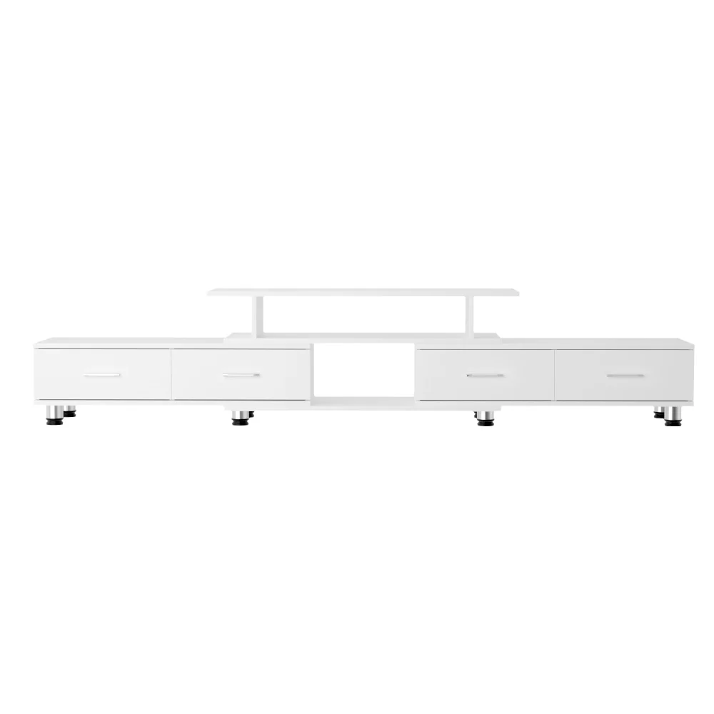 Olia 160cm to 220cm TV Cabinet Entertainment Unit Extendable - White - Nurns
