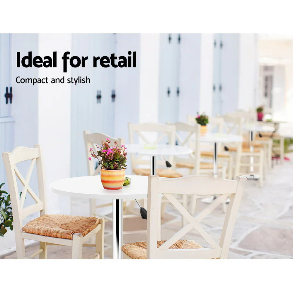 Bar Table Kitchen Tables Swivel Round Metal White - Nurns