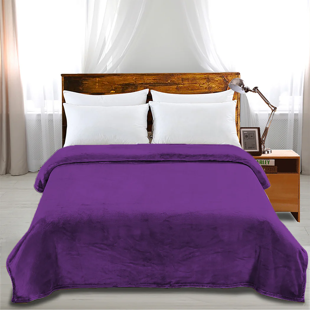 Waylon Throw Ultra-Soft Blanket 320gsm 220x160cm Warm - Aubergine - Nurns