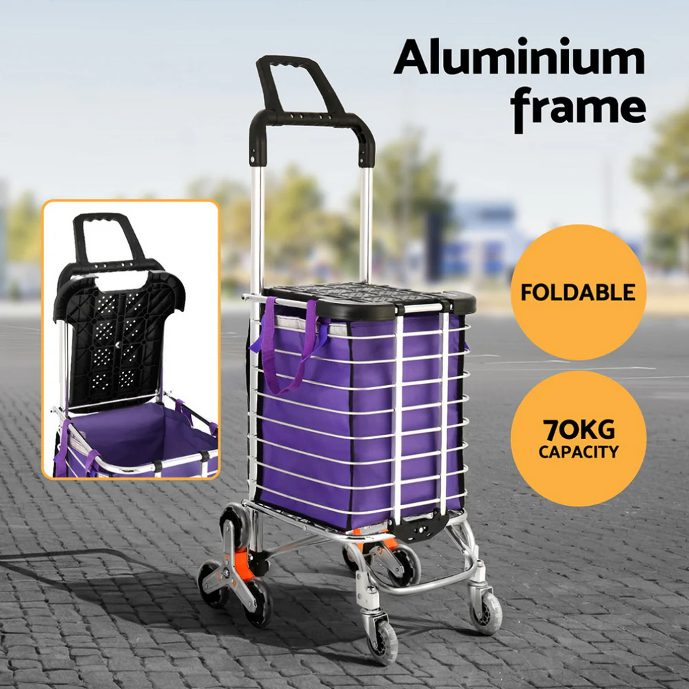 Shopping Cart Trolley 35L Foldable Climbing Wheels - Nurns