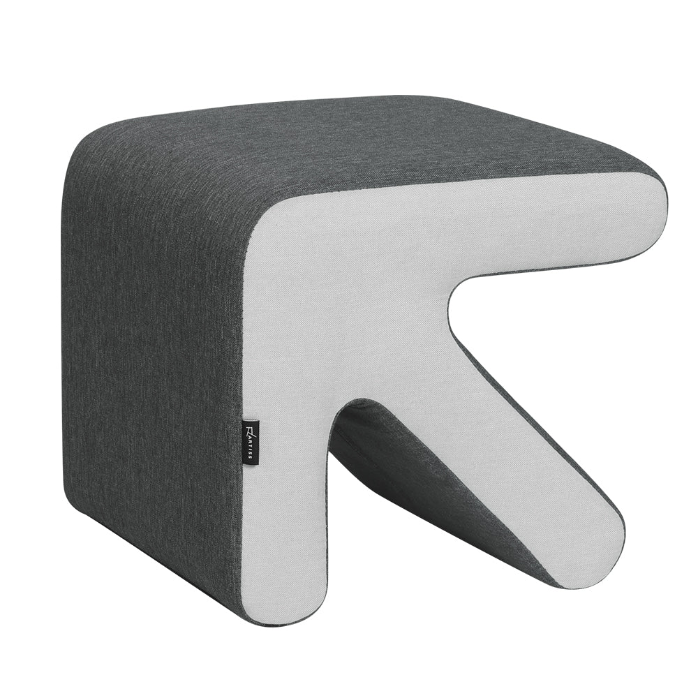 Arrow Ottoman Foot Stool Fabric Foot Rest Footstool Padded Seat Grey - Nurns