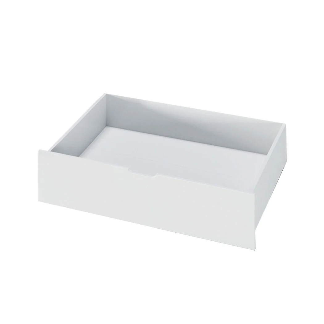 York Set of 2 Bed Frame Storage Drawers Wooden Timber Trundle For Bed Frame Base - White - Nurns