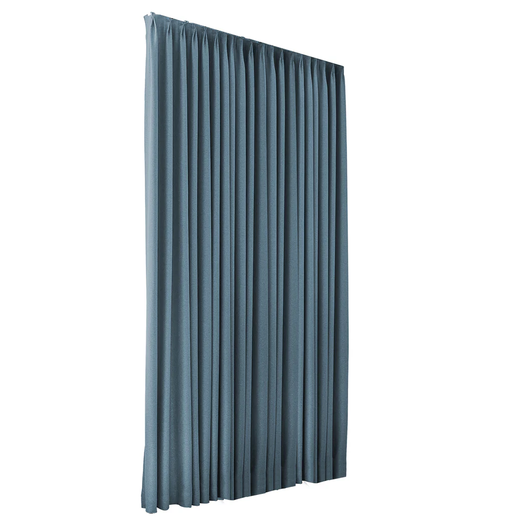 Set of 2 240x250 Blockout Curtains Chenille - Blue - Nurns