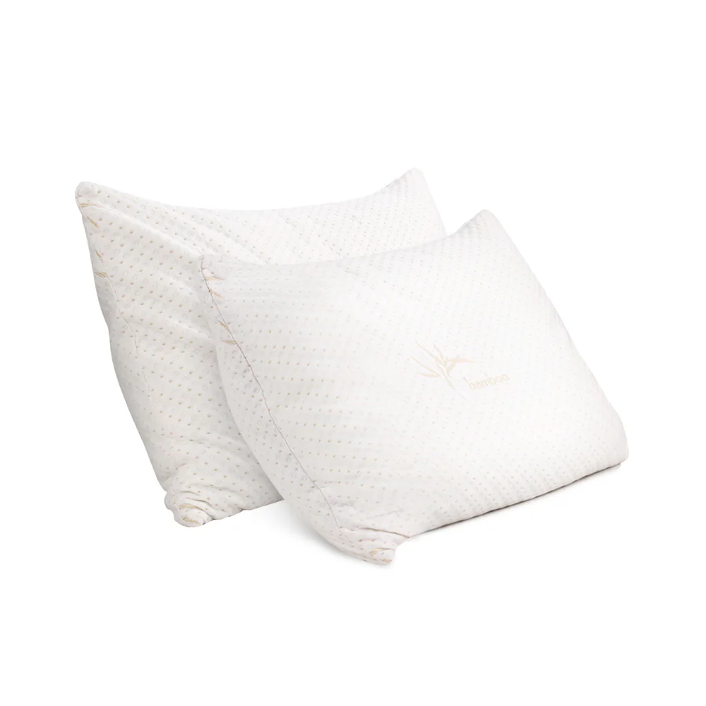 Set of 2 Memory Foam Pillow Bamboo Cover - Nurns