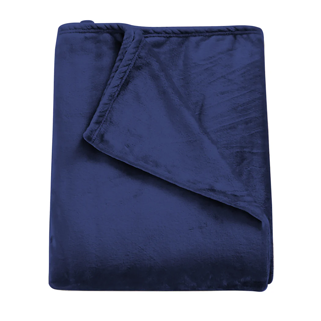 Waylon Throw Ultra-Soft Blanket 320gsm 220x240cm Warm - Navy - Nurns