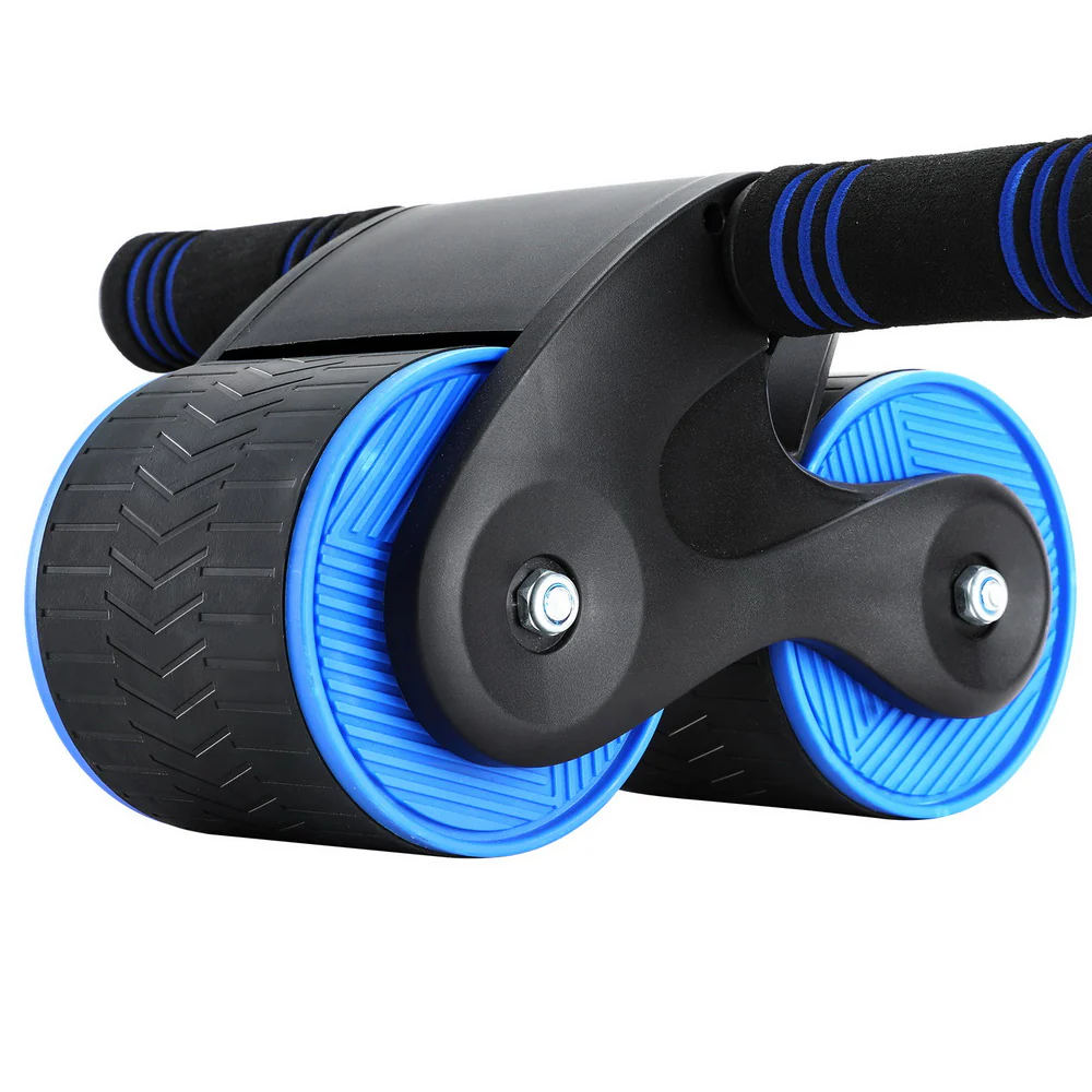 Everfit Ab Roller Automatic Rebound Abdominal Wheel Home Gym Workout Blue - Nurns