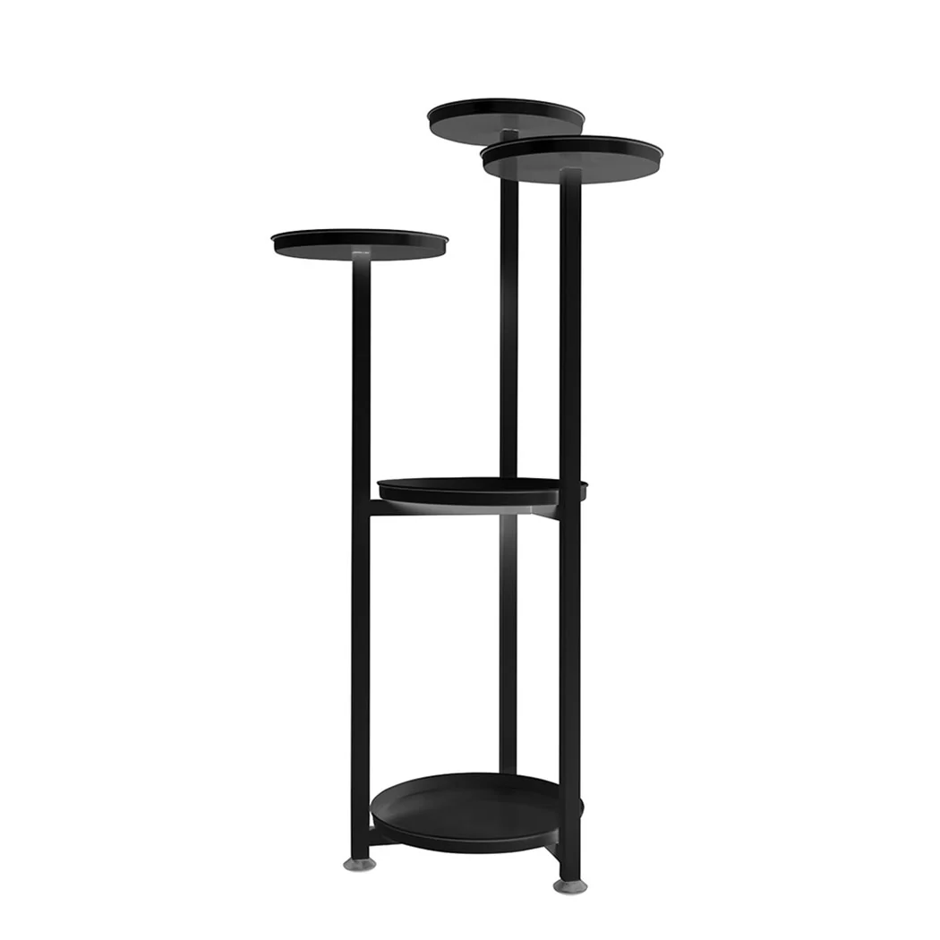 Plant Stand Outdoor Indoor Flower Pots Rack Garden Shelf Black 100CM - Nurns