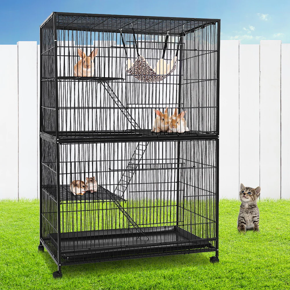 Rabbit Cage Bird Ferret Parrot Aviary Cat Hamster 4 Level 142cm - Nurns
