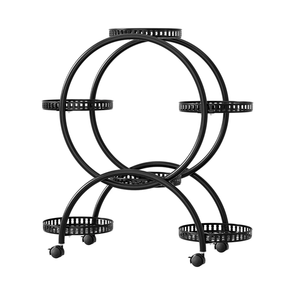 Plant Stand 6 Tier Metal Flower Pot Rack Wheels - Nurns