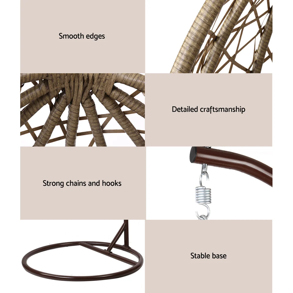 Cordi Egg Swing Chair Outdoor Hanging - Latte - Nurns