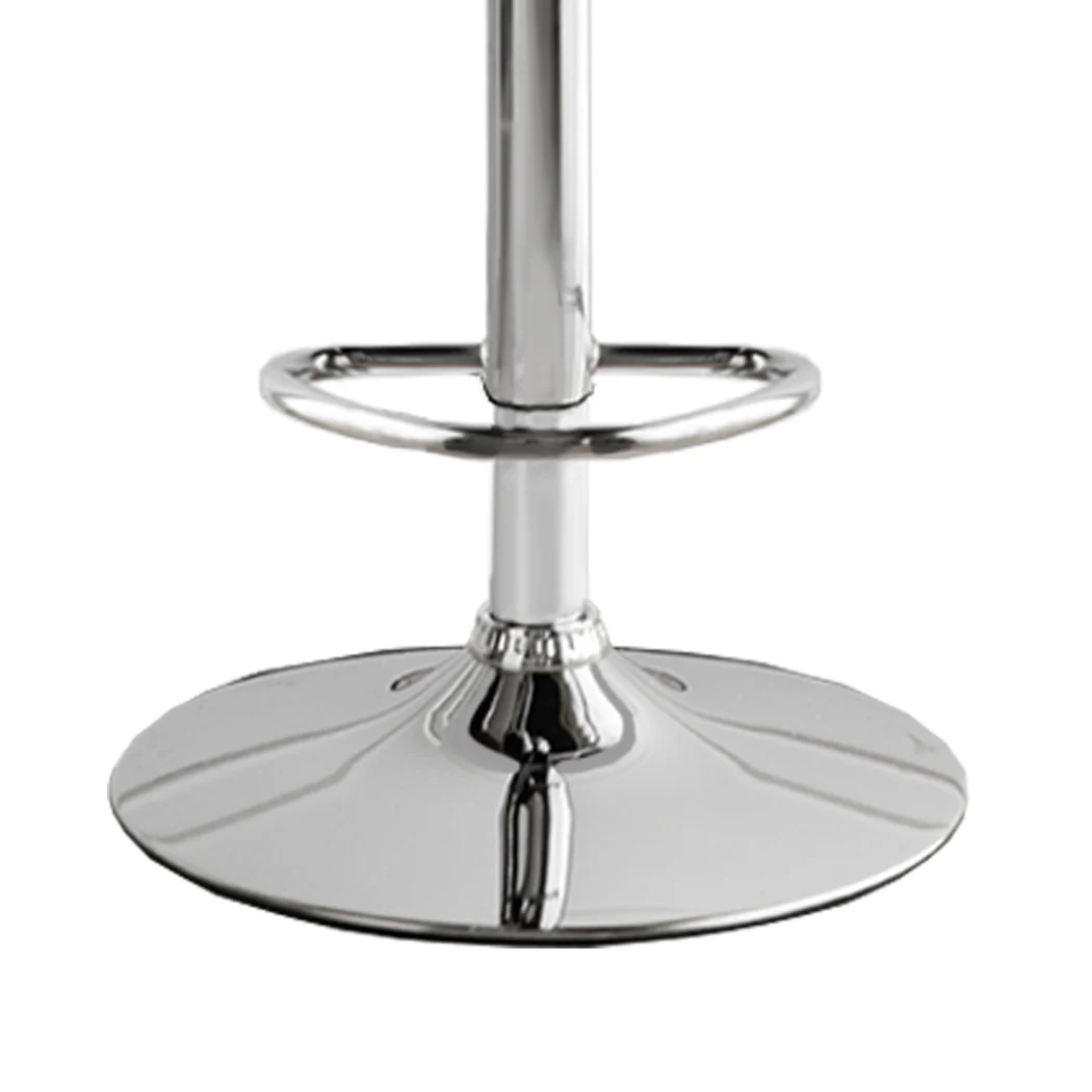 Set of 2 Tours Bar Stools Kitchen Barstools PU Leather Chairs Gas Lift Swivel - Black - Nurns