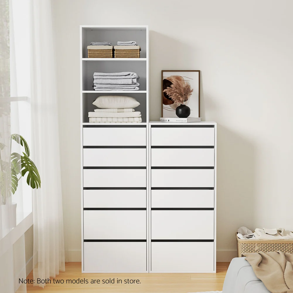 Artiss 6 Chest of Drawers Dresser Tallboy - White - Nurns
