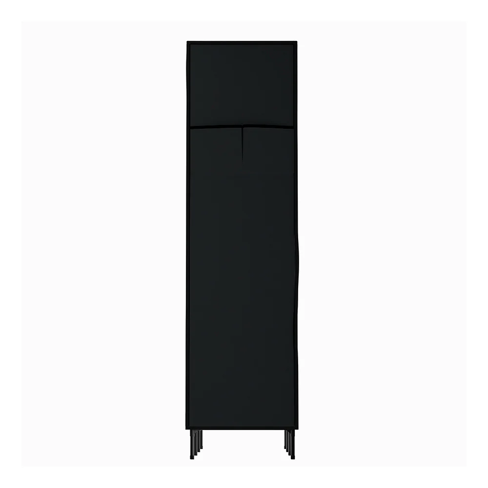 Large Portable Clothes Closet Wardrobe with Shelf Black - Nurns
