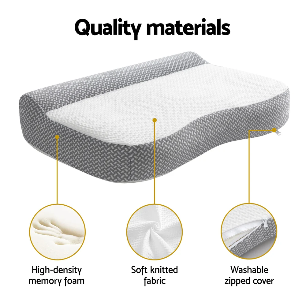 Contour Pillow Memory Foam - White - Nurns