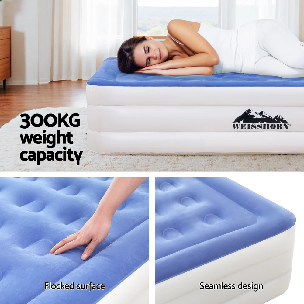 Factory Buys 46cm Air Mattress Inflatable Bed Air Bed Cube - Queen - Nurns