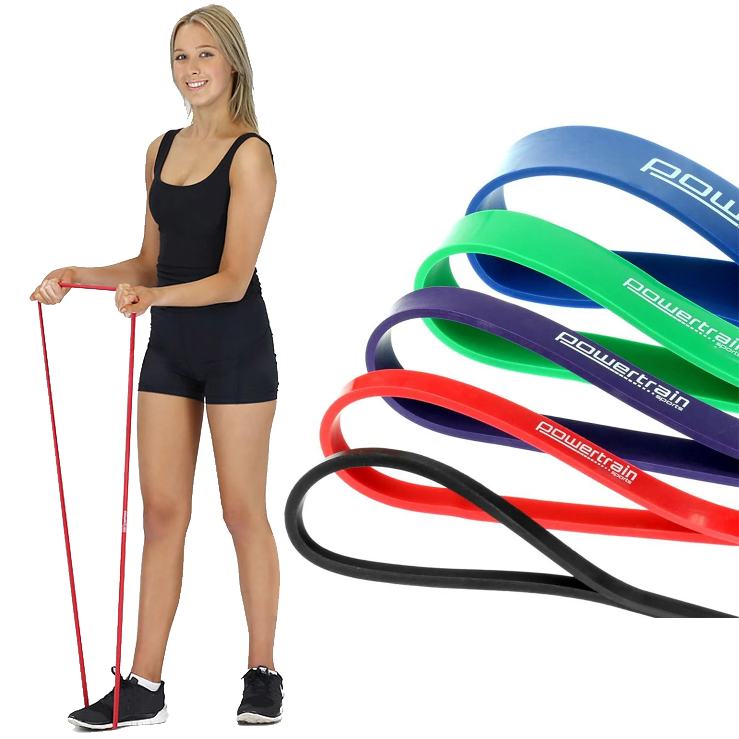 Powertrain 5x Home Workout Resistance Bands Gym Exercise - Nurns
