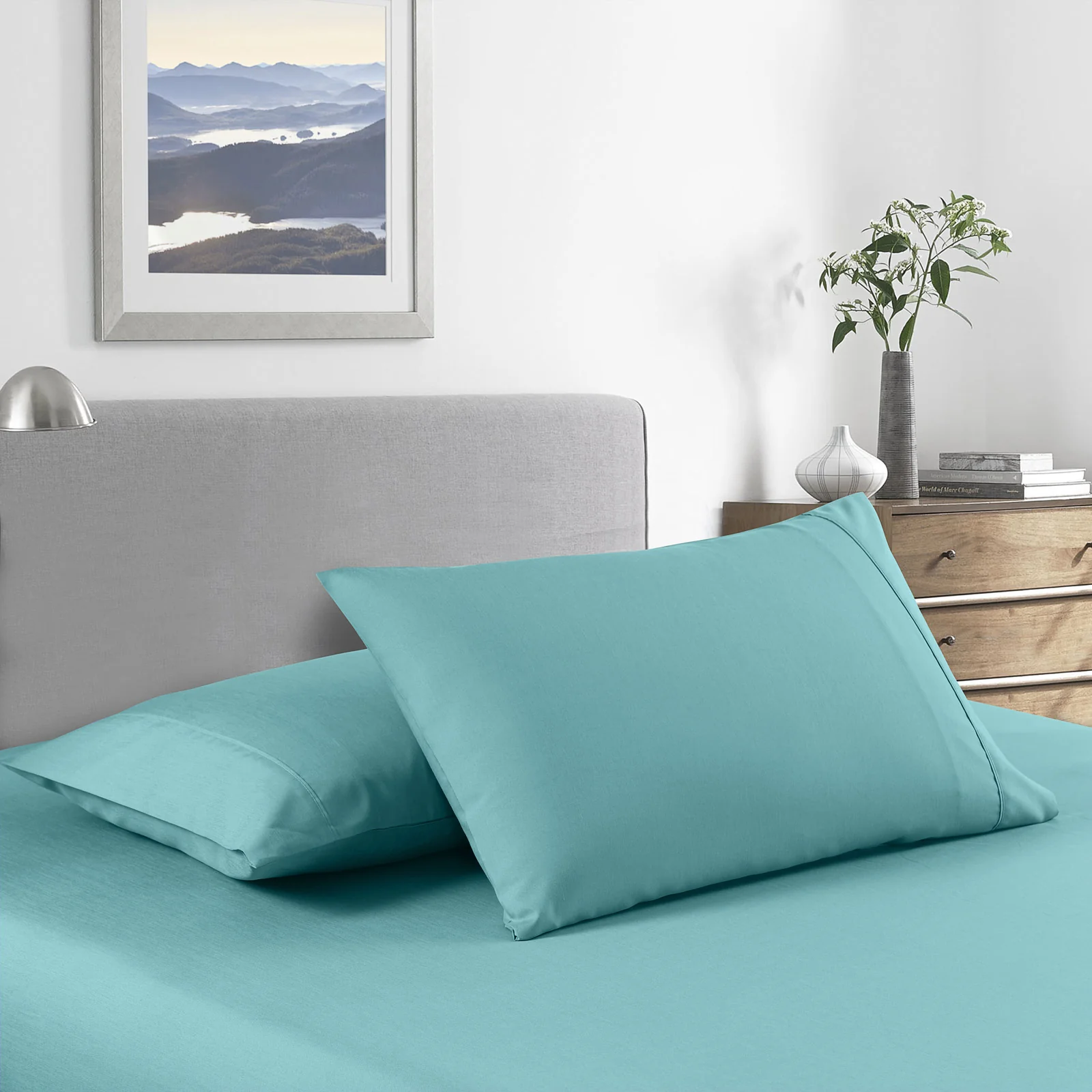 King Royal Comfort Bamboo Cooling 2000TC Sheet Set - Aqua - Nurns