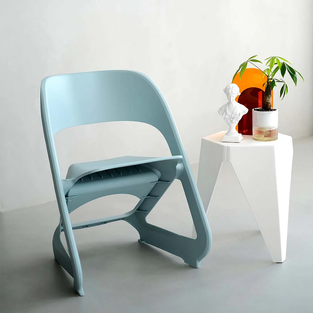 Kendall Set of 4 Dining Chairs Office Cafe Lounge Seat Stackable Plastic Leisure - Blue - Nurns