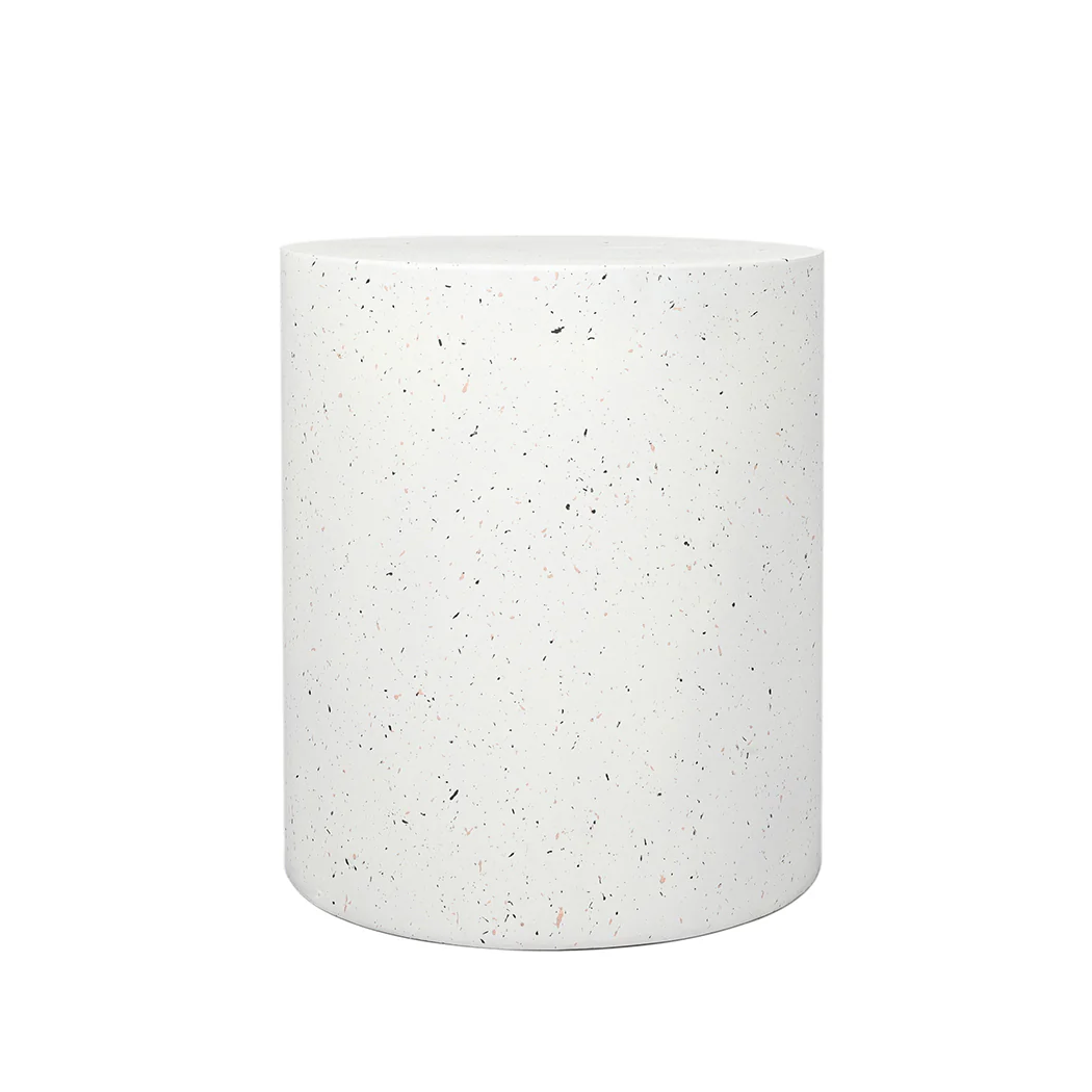 Ilithyia Side Table Terrazzo Round End - White - Nurns