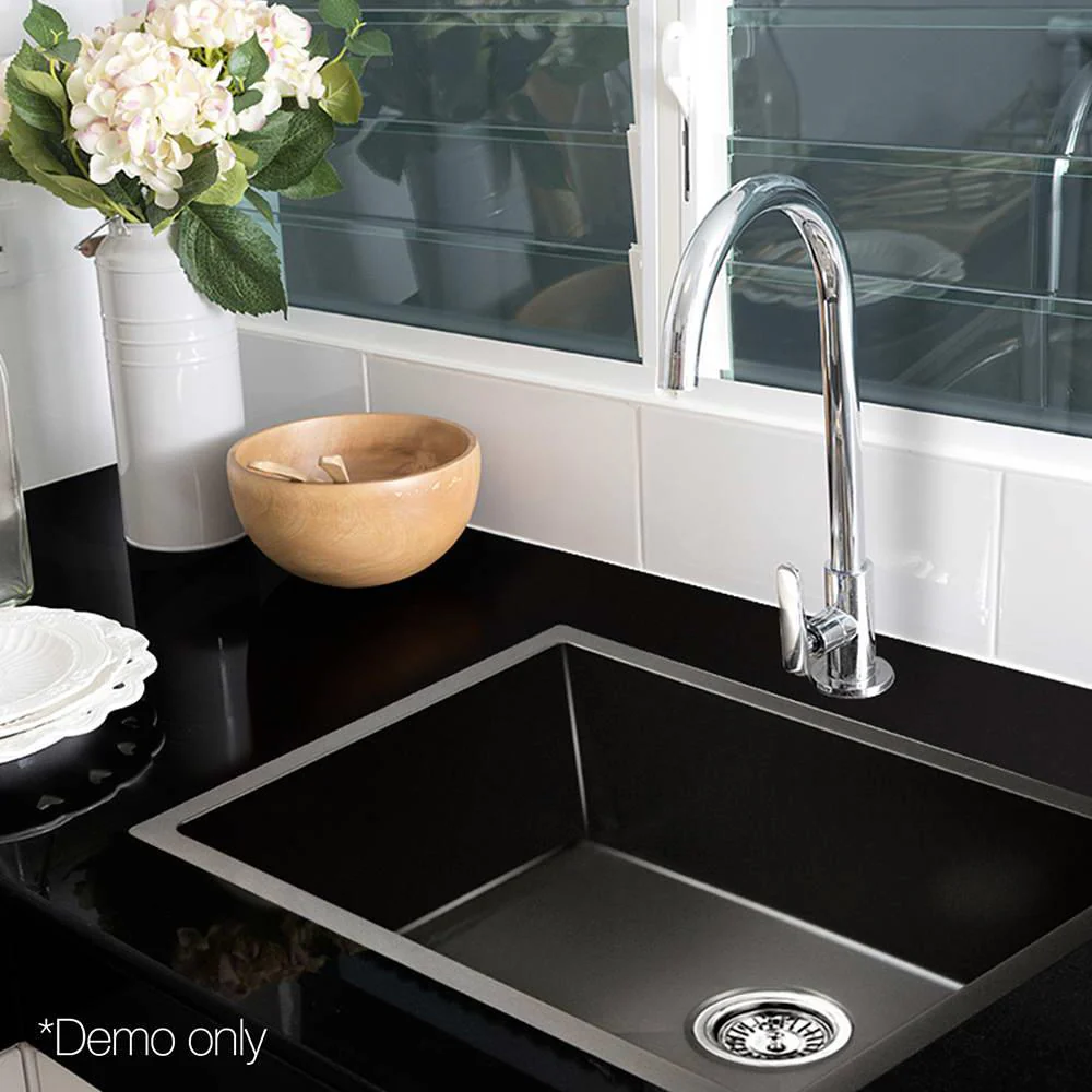 Cefito Kitchen Sink 60X45cm Stainless Steel Basin Single Bowl Black - Nurns