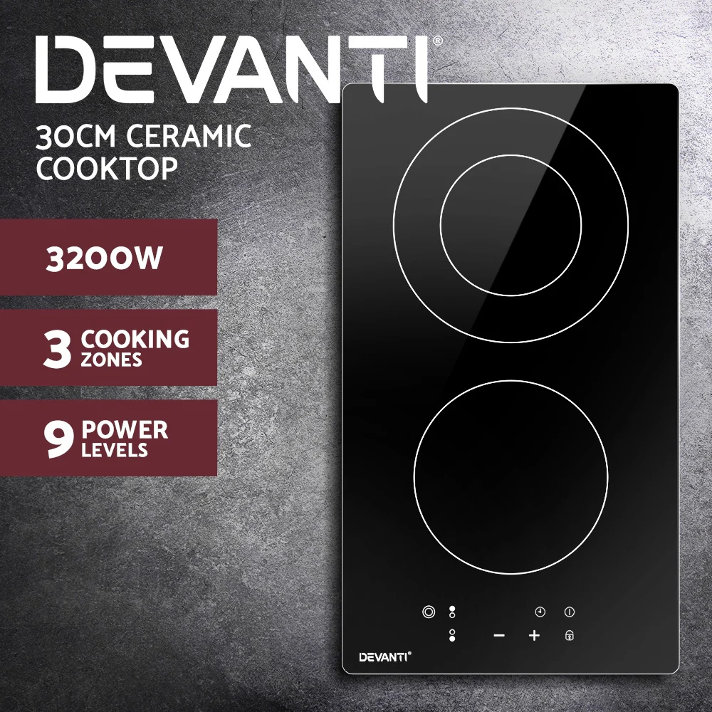 Devanti Electric Ceramic Cooktop 30cm - Nurns