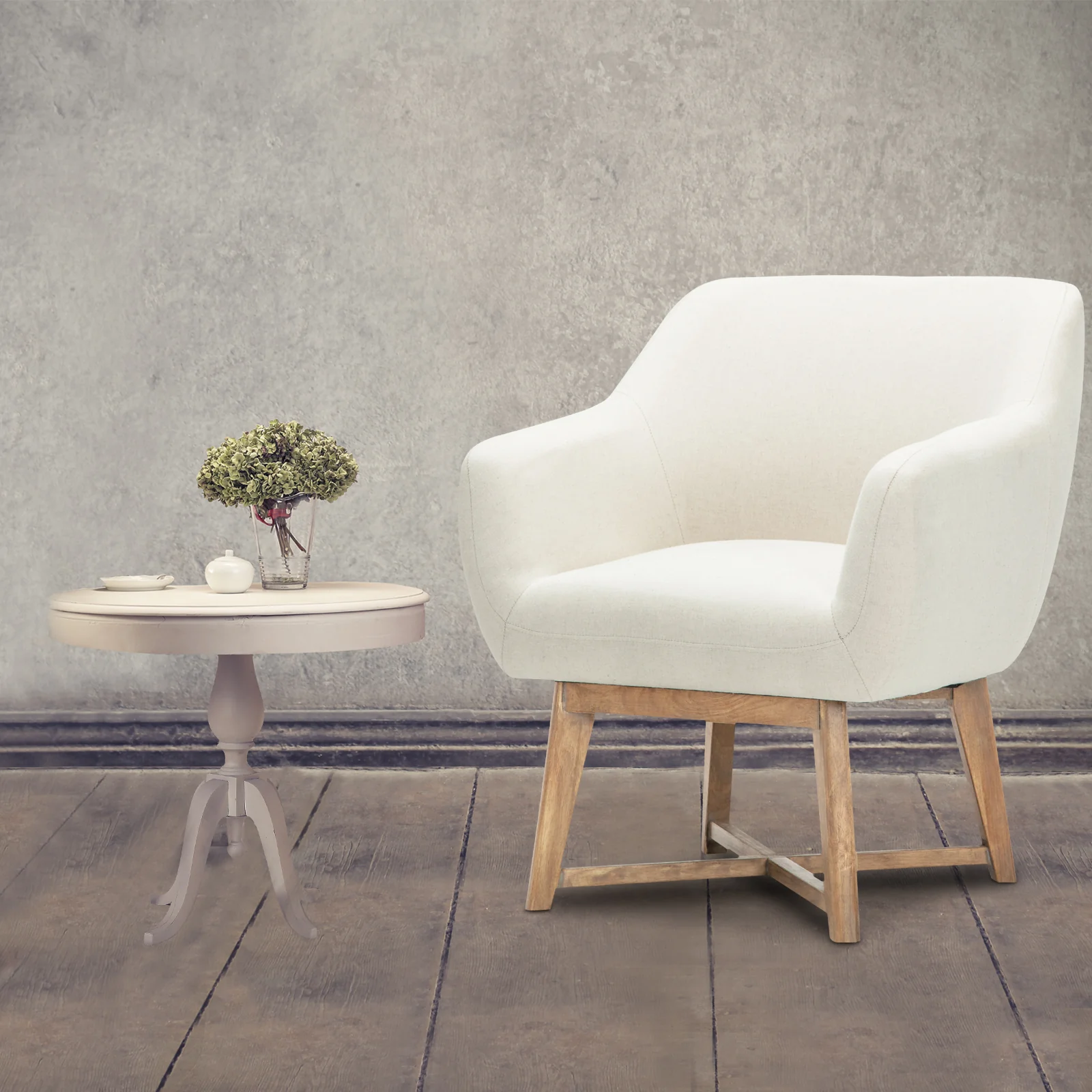 Aston Armchair Tub Chair - Beige - Nurns
