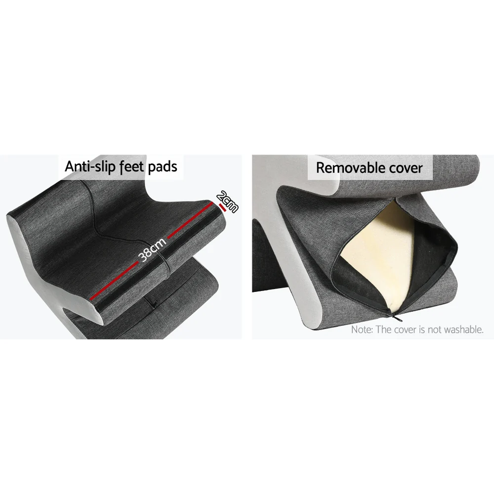 Arrow Ottoman Foot Stool Fabric Foot Rest Footstool Padded Seat Grey - Nurns