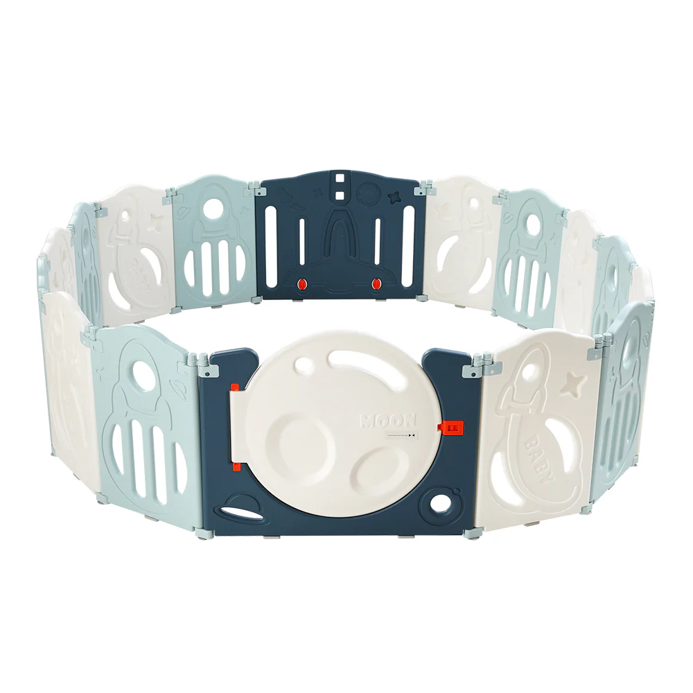 Baby Playpen 16 Panels Foldable Toddler Fence Safety Play Activity Barrier - Nurns