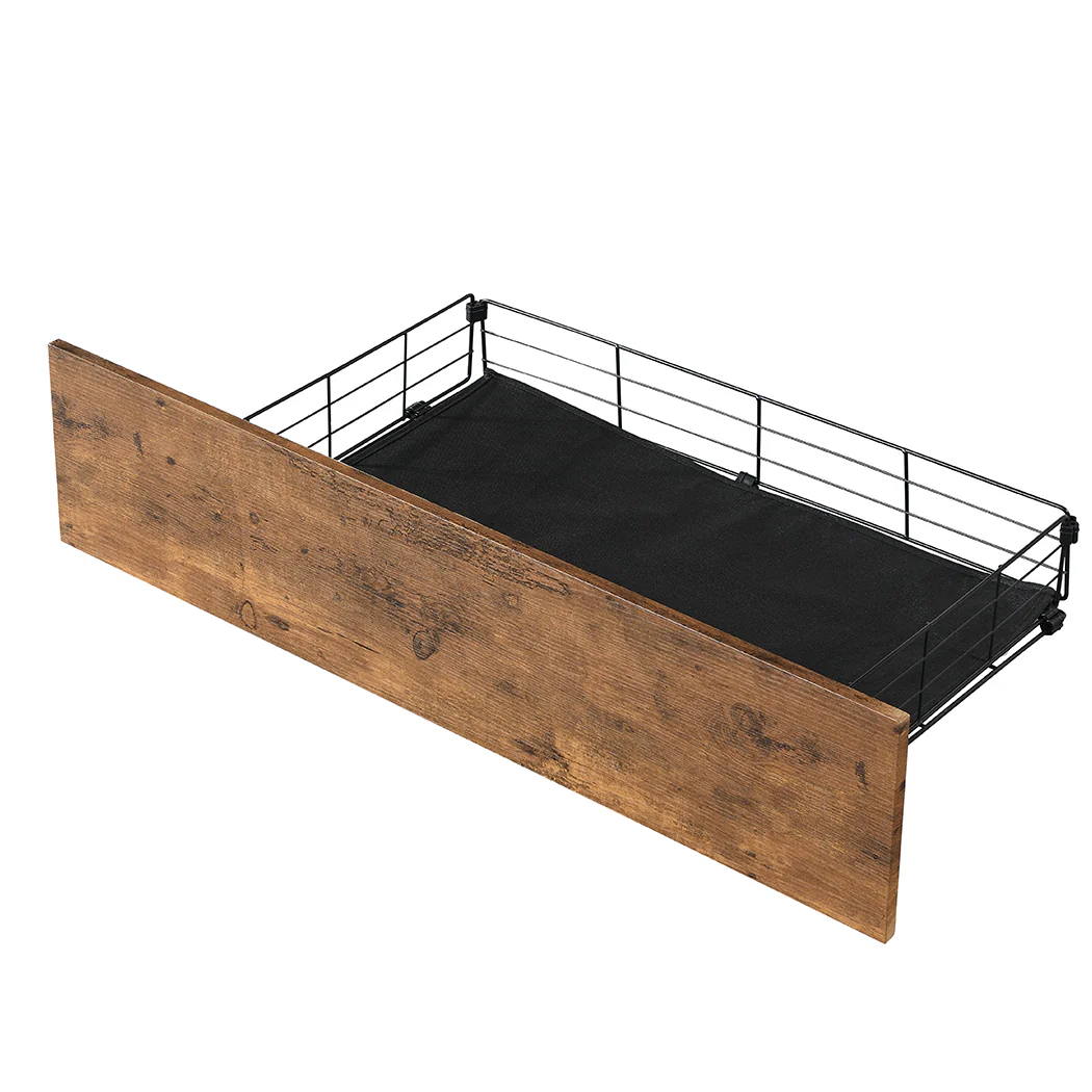 Maylen LED Bed Frame with 4 Drawers and USB Charger - Brown Queen - Nurns