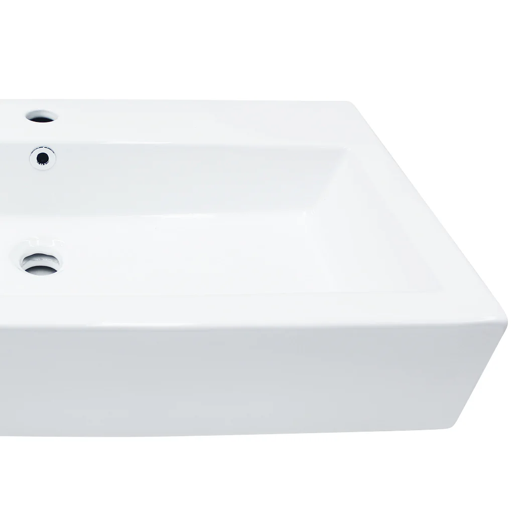 Rectangular Ceramic Basin Bathroom Wash Counter Top Hand Wash Bowl Sink Vanity Above Basins - Nurns
