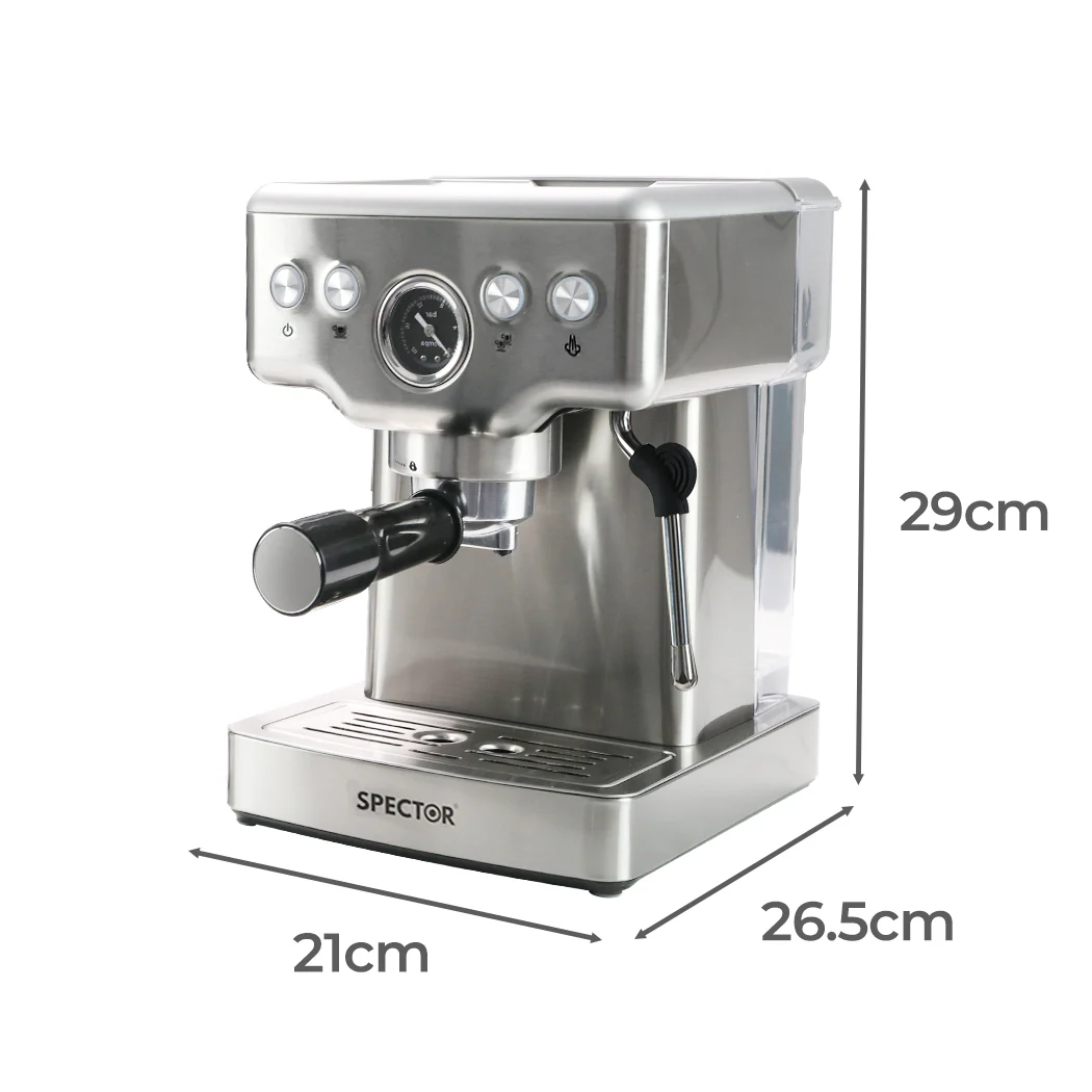 Spector 20 Bar Coffee Machine Espresso Maker with Milk Frothier - Nurns