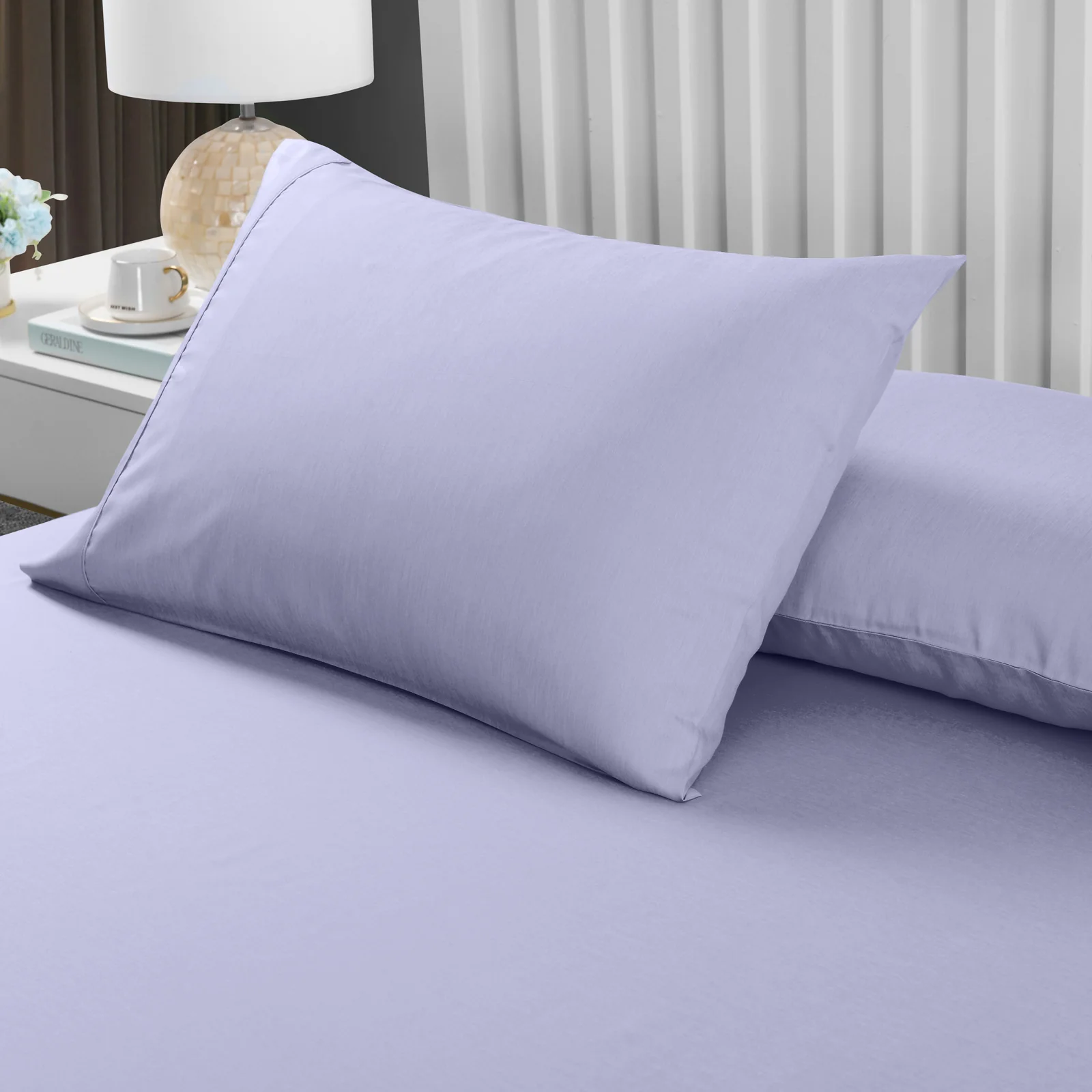 Queen Royal Comfort Bamboo Cooling 2000TC 3-Piece Combo Set - Lilac Grey - Nurns